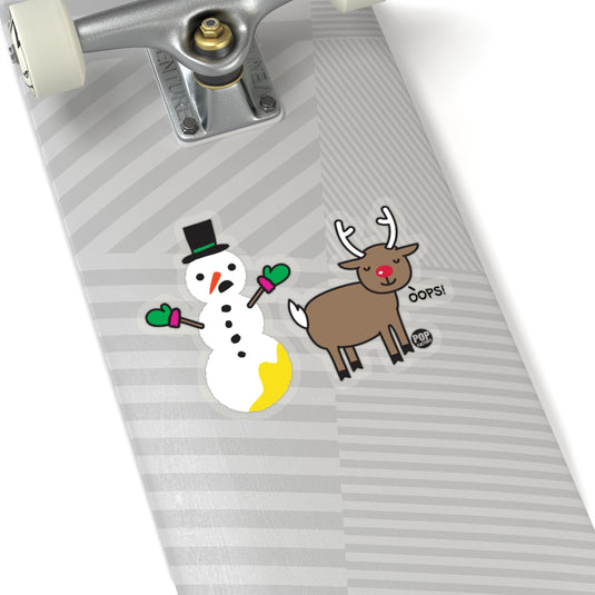 Reindeer Pee Snowman Sticker