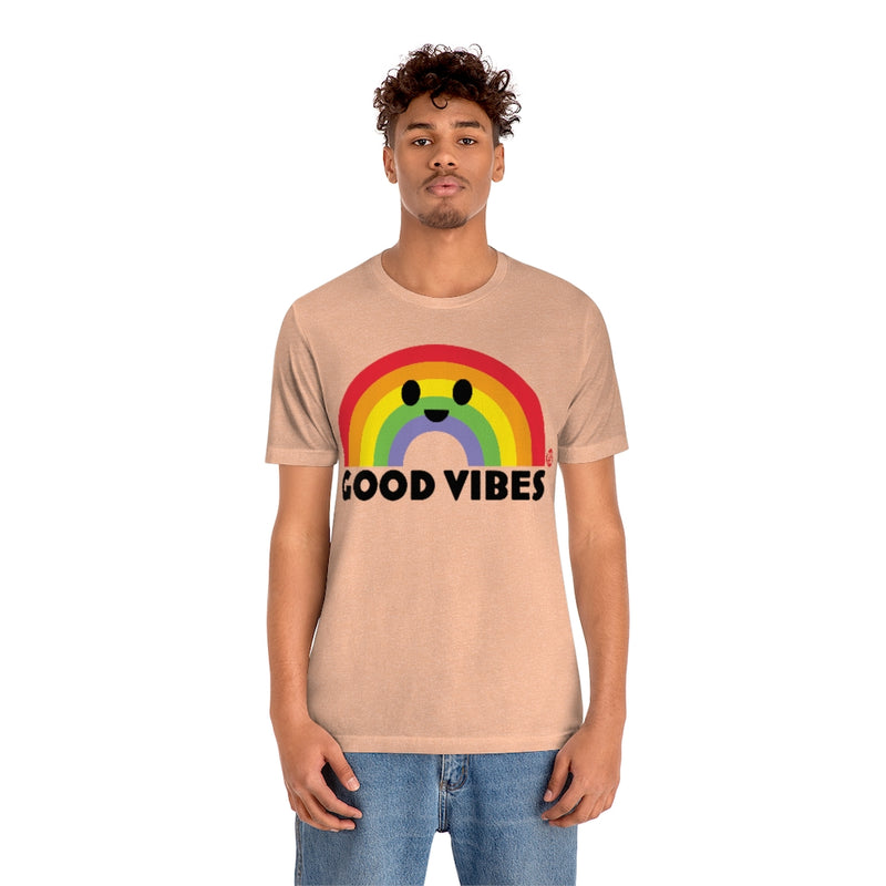 Load image into Gallery viewer, Good Vibes Rainbow Unisex Tee
