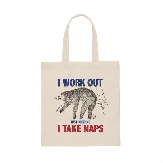 I Work Out Sloth Tote