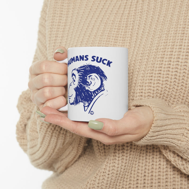 Load image into Gallery viewer, Humans Suck Chimp Mug
