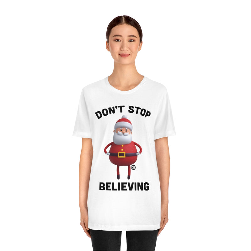 Load image into Gallery viewer, Don&#39;t Stop Believing Santa Toy Unisex Tee
