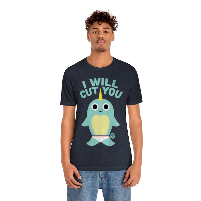 Load image into Gallery viewer, I Will Cut You Narwhal Unisex Tee
