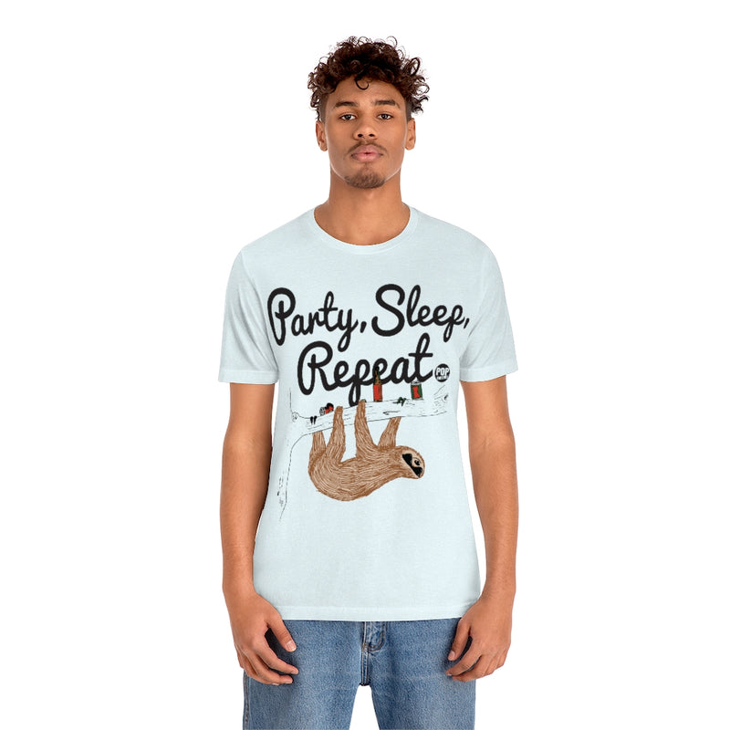 Load image into Gallery viewer, Party Sleep Repeat Sloth Unisex Tee

