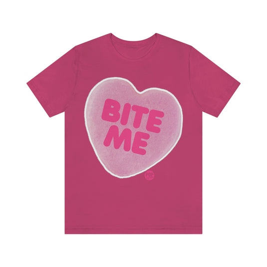 Bite Me Candy Heart Unisex Tee