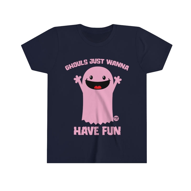Load image into Gallery viewer, Ghouls Just Wanna Have Fun Ghost Youth Short Sleeve Tee
