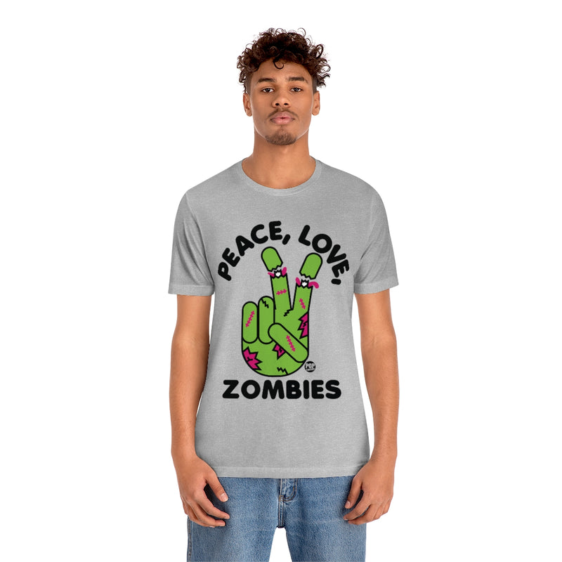Load image into Gallery viewer, Peace Love Zombies Unisex Tee
