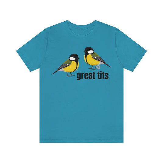 Great Tits Birds Unisex Tee