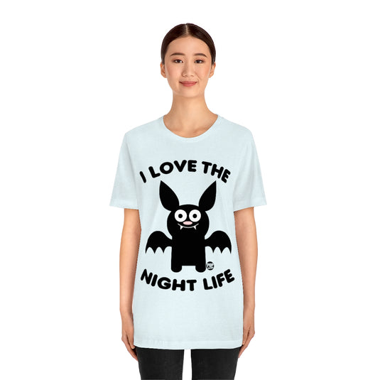 I Love Night Life Bat Unisex Tee