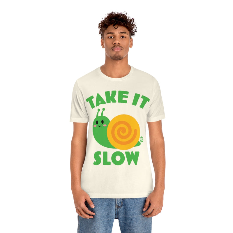 Load image into Gallery viewer, Take It Slow Snail Unisex Tee
