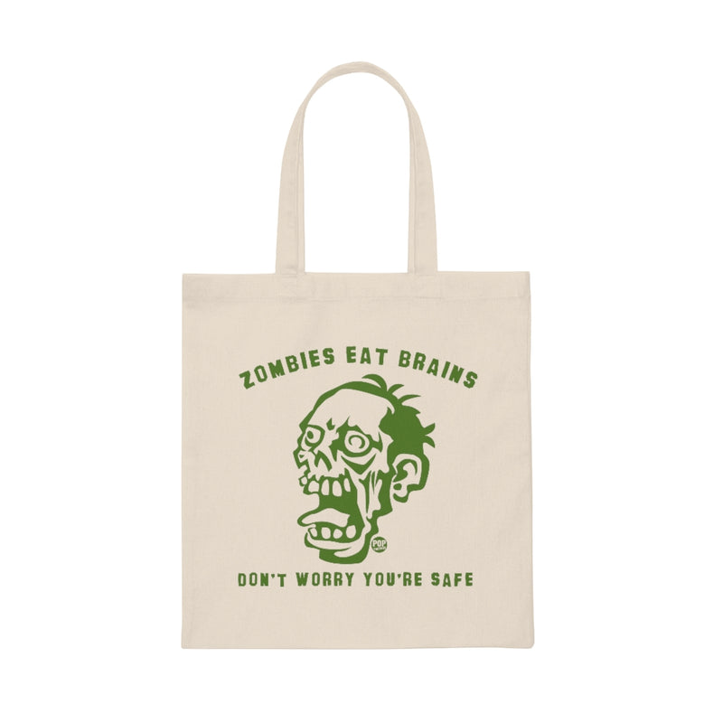 Load image into Gallery viewer, Zombies Eat Brains Youre Safe Tote
