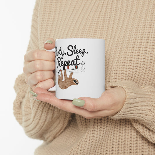 Party Sleep Repeat Sloth Mug