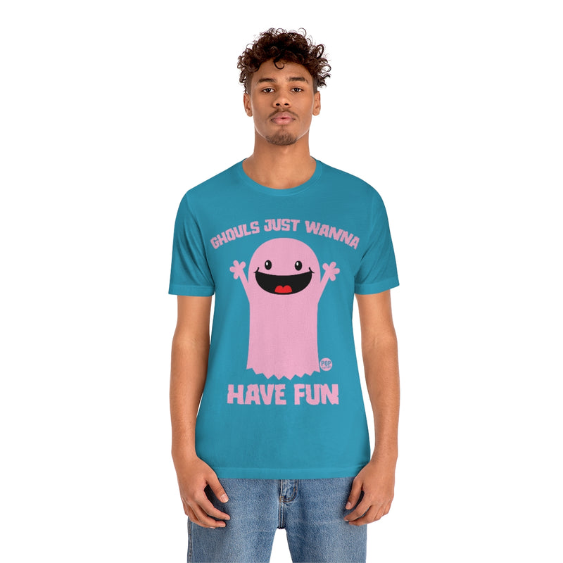 Load image into Gallery viewer, Ghouls Just Wanna Have Fun Ghost Unisex Tee
