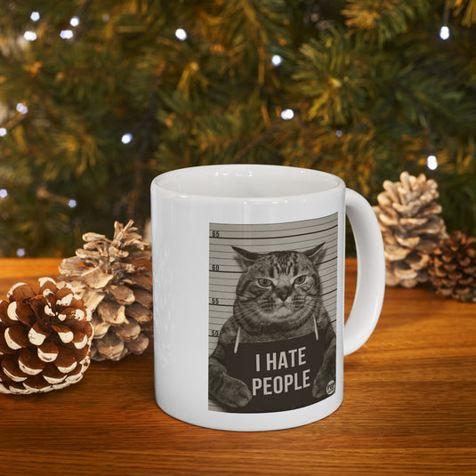 I Hate People Cat Mug
