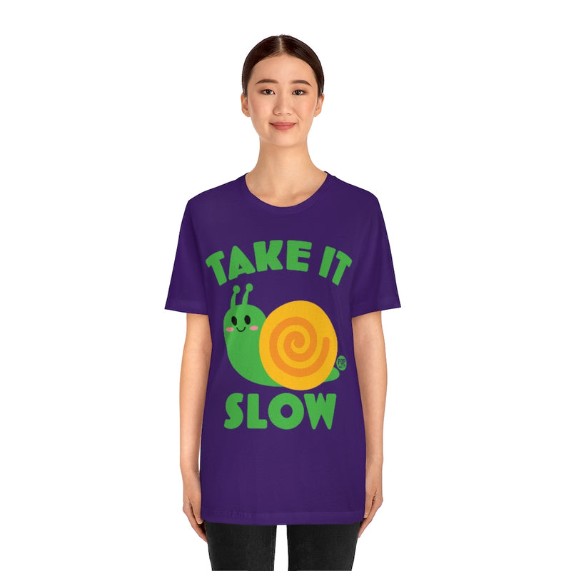 Load image into Gallery viewer, Take It Slow Snail Unisex Tee
