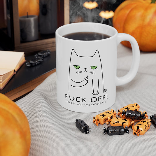 Fuck Off Chocolate Cat Mug