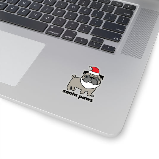 Santa Paws Pug Sticker