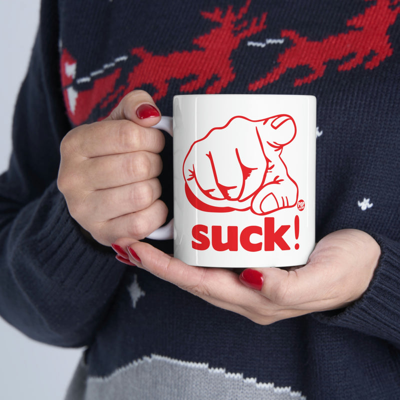 Load image into Gallery viewer, You Suck ! Finger coffee Mug
