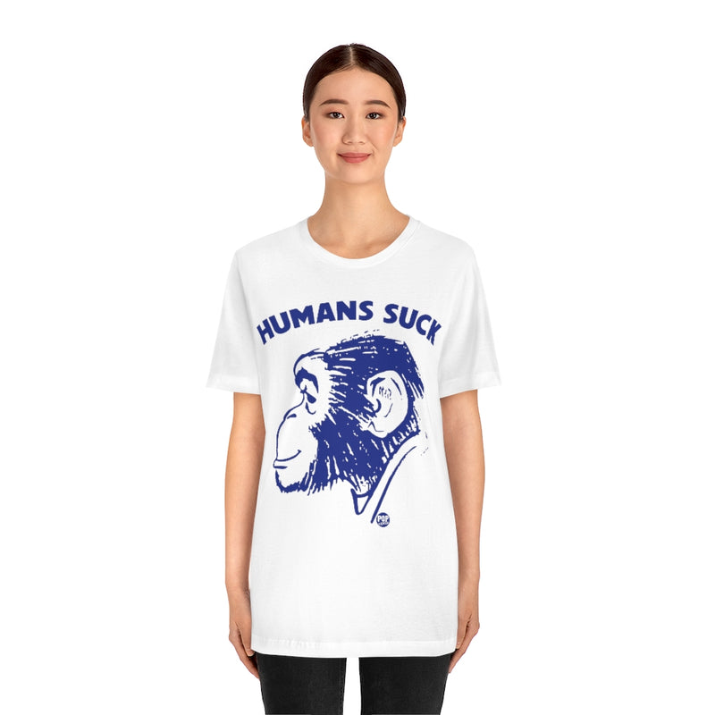 Load image into Gallery viewer, Humans Suck Chimp Unisex Tee
