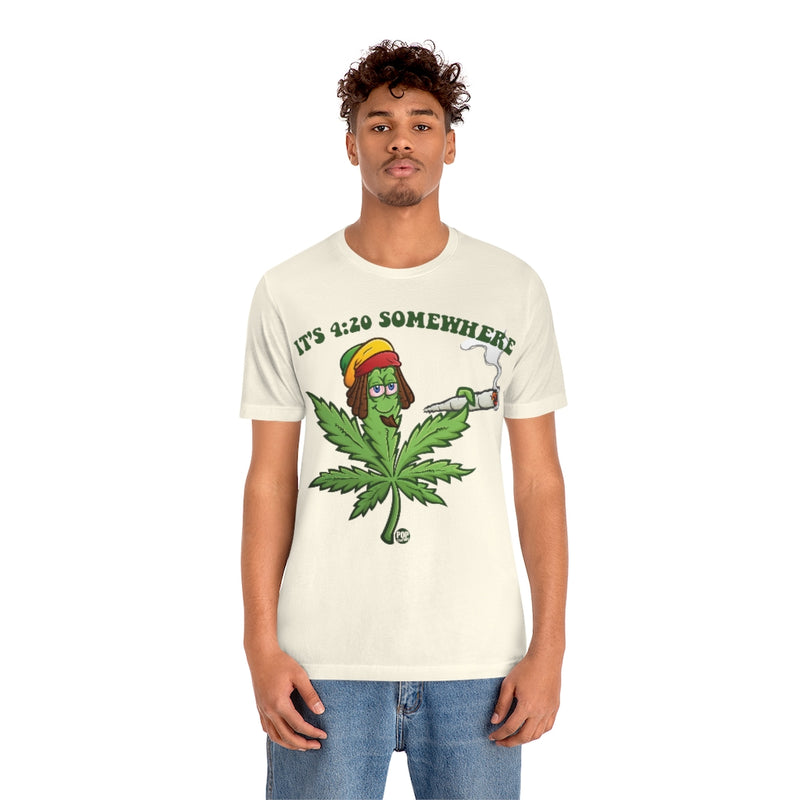 Load image into Gallery viewer, It&#39;s 420 Somewhere Pot Leaf Unisex Tee
