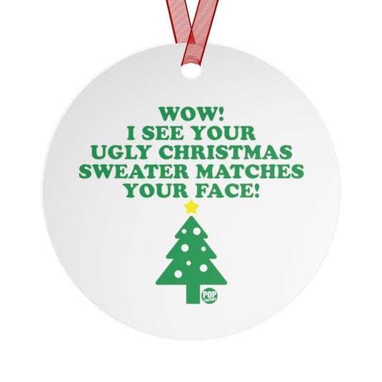 Ugly Xmas Sweater Match Face Ornament