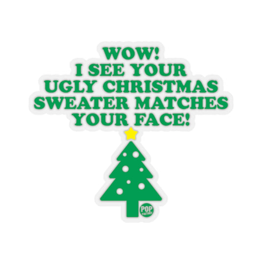 Ugly Xmas Sweater Match Face Sticker