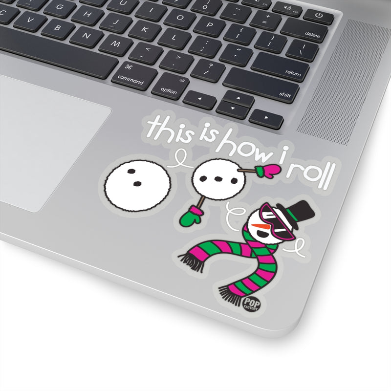 Load image into Gallery viewer, How I Roll Snowman Sticker
