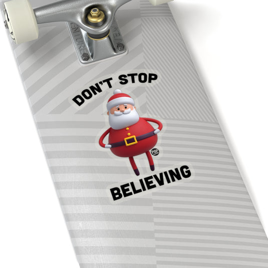 Don't Stop Believing Santa Toy Sticker