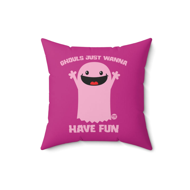 Load image into Gallery viewer, Ghouls Just Wanna Have Fun Ghost Pillow
