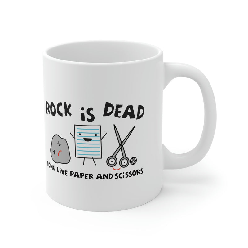 Load image into Gallery viewer, Rock Is Dead . Long Live Paper and Sissors Coffee Mug
