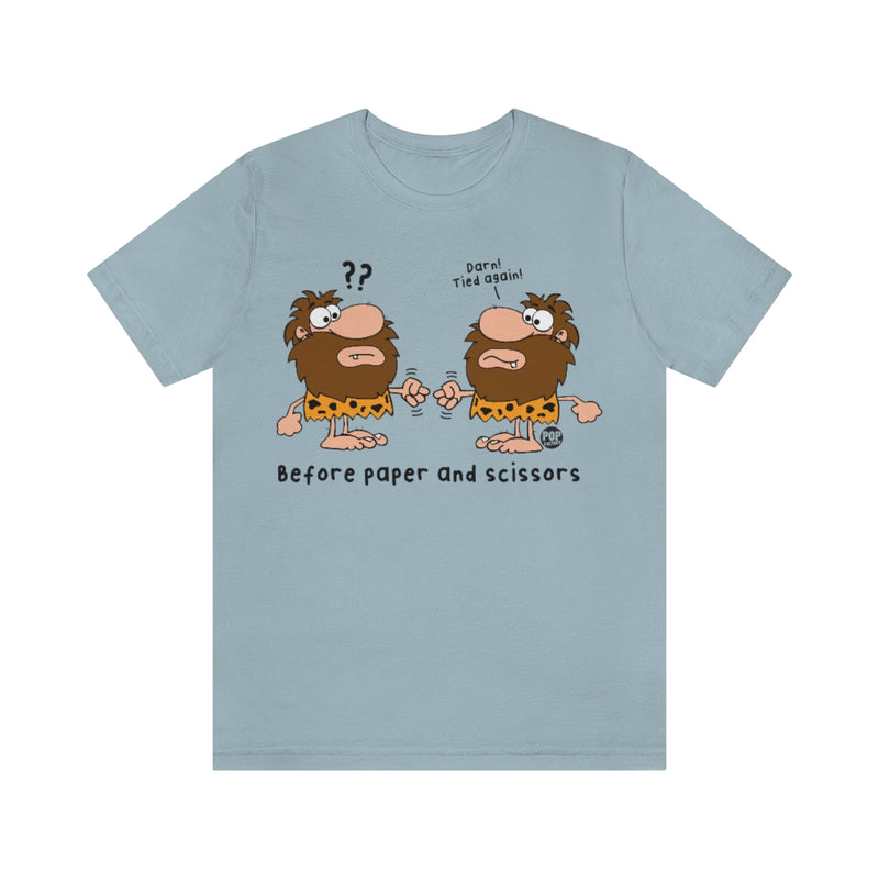 Load image into Gallery viewer, Caveman Rock Paper Scissor Unisex Tee
