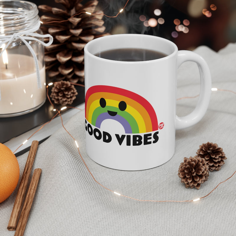 Load image into Gallery viewer, Good Vibes Rainbow Mug

