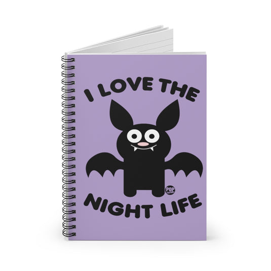 I Love Night Life Bat Notebook