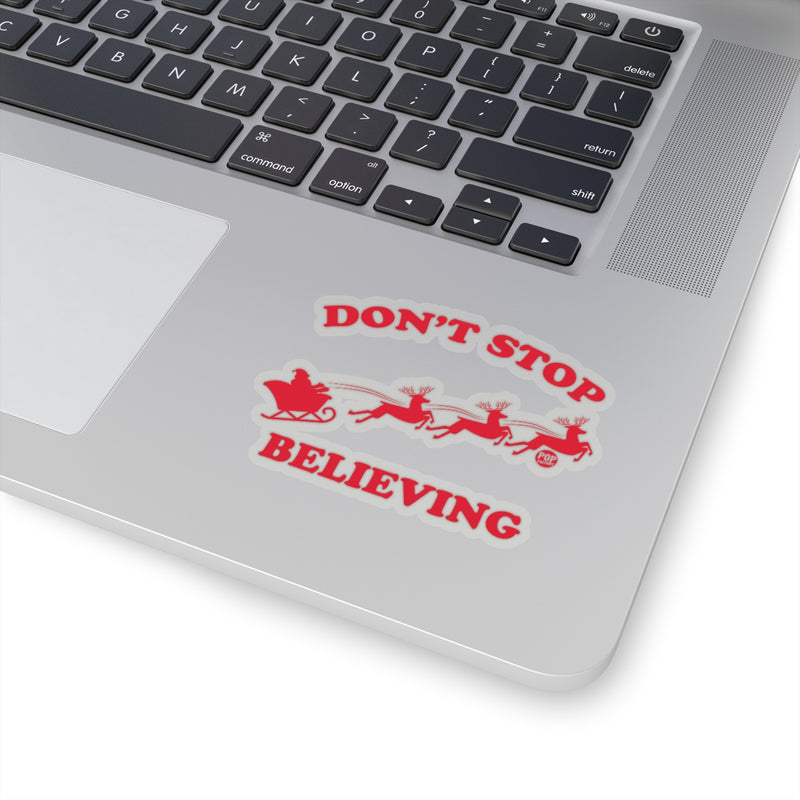 Load image into Gallery viewer, Don&#39;t Stop Believing Santa Sticker
