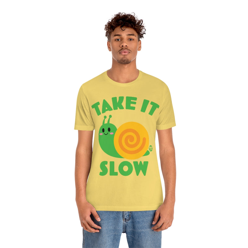 Load image into Gallery viewer, Take It Slow Snail Unisex Tee
